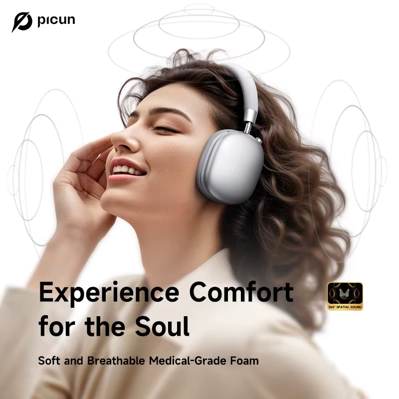 F5 ANC Wireless Bluetooth 5.3 Headphones Hi-Res Audio over Ear Headset 25Db Adaptive Noise Cancellation Earphones 50H